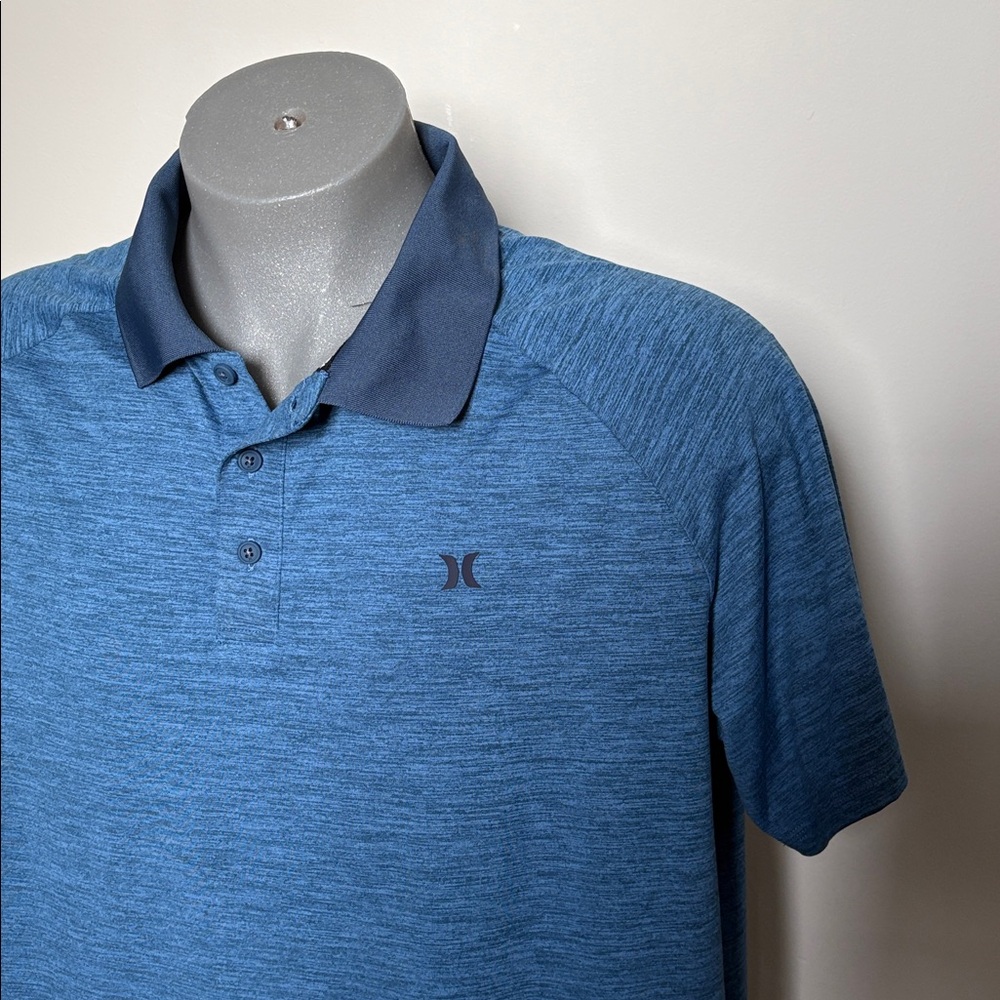 Heathered Blue Hurley Polo Shirt XL Golf Athletic